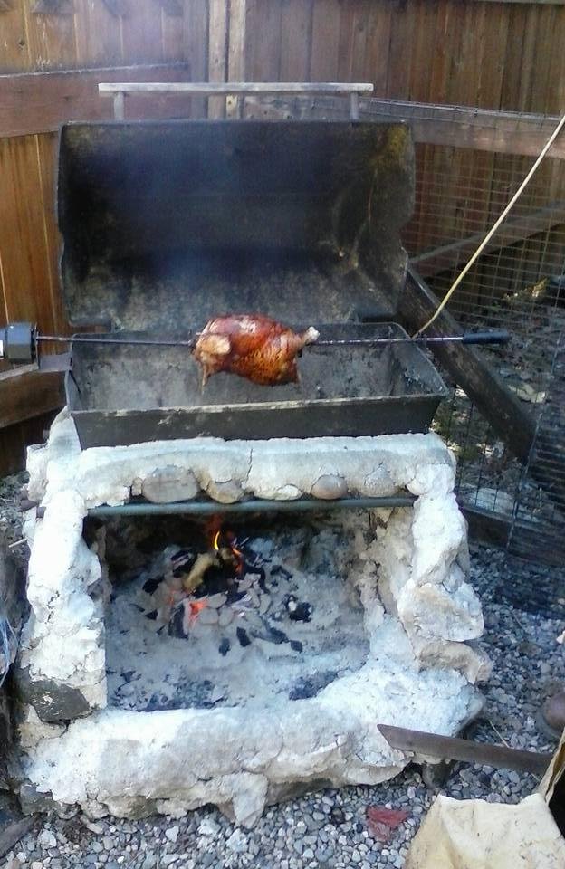 Doing a chicken on my husband hillbilly ban.