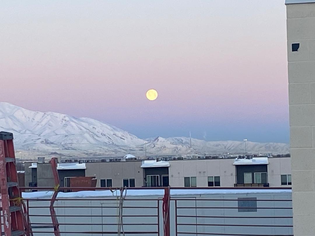 Photo from our roof terrace in downtown Salt Lake City.