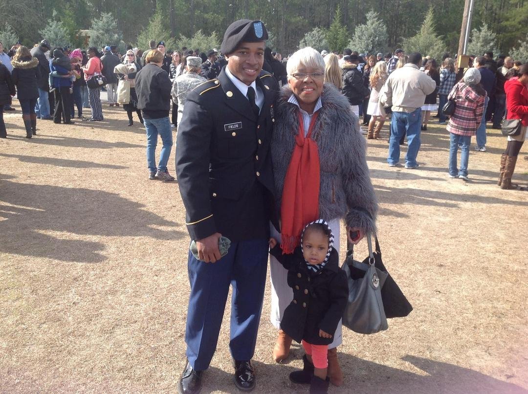 Melanie and Grandma hanging out with cousin Cam at Fort Jackson