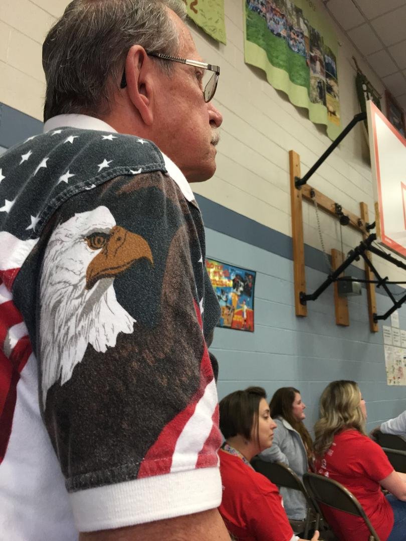 Attending CJ and Caden's school for their assembly program honoring military Veterans in their family and all Veterans