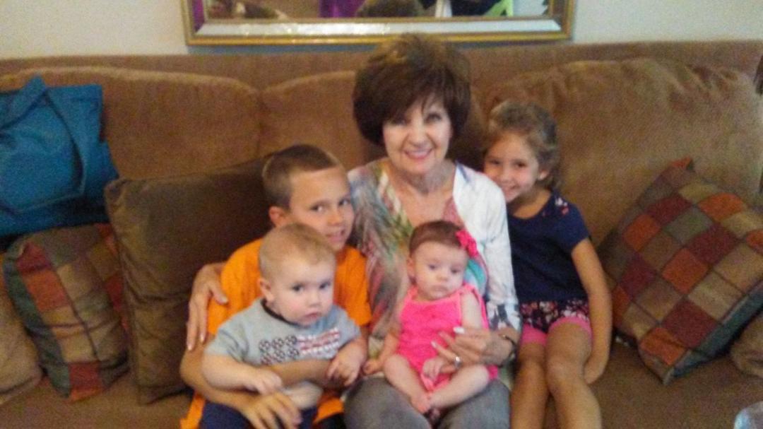I am with my four great grandchildren! They are so precious!