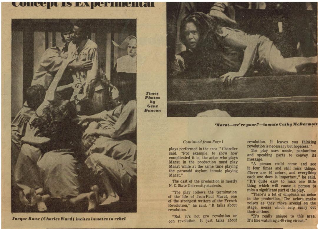 NC State Theater Production of Marat Sade, page 2