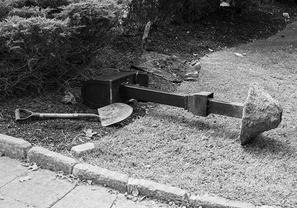 Biking along found a reminiscens of my father William Albert. After building a home for he and Gerda, he went to post a "Rural Delivery Box" this was the time of "American Largess" cars weighed 2+tons and half of that was c