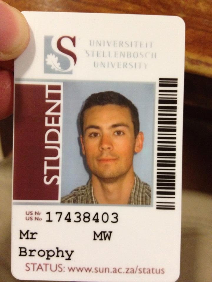 Sun-tanned South African Student