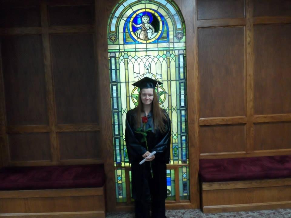 After graduation, taken in Bethesda Christian Church in Sterling Heights, Michigan.