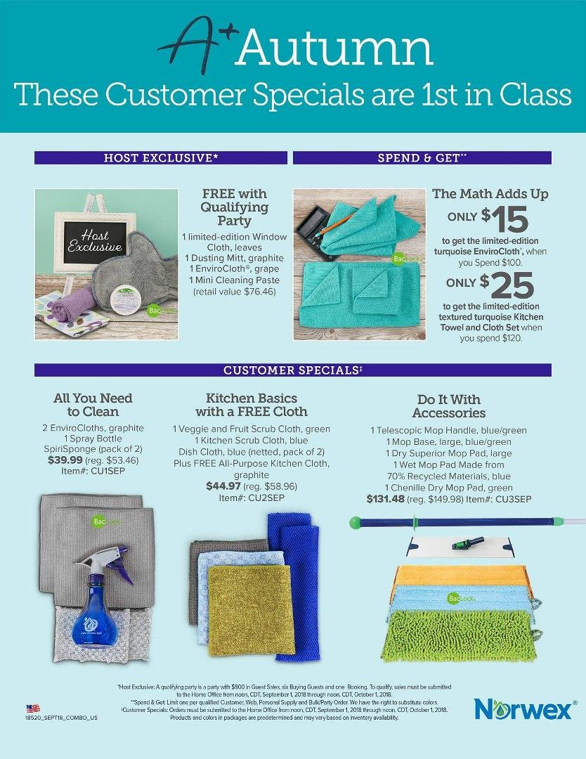 Go to the following link to place your order for this great Autumn deals! http://pattioosterhouse.norwex.biz/en_US/customer/party/3161365