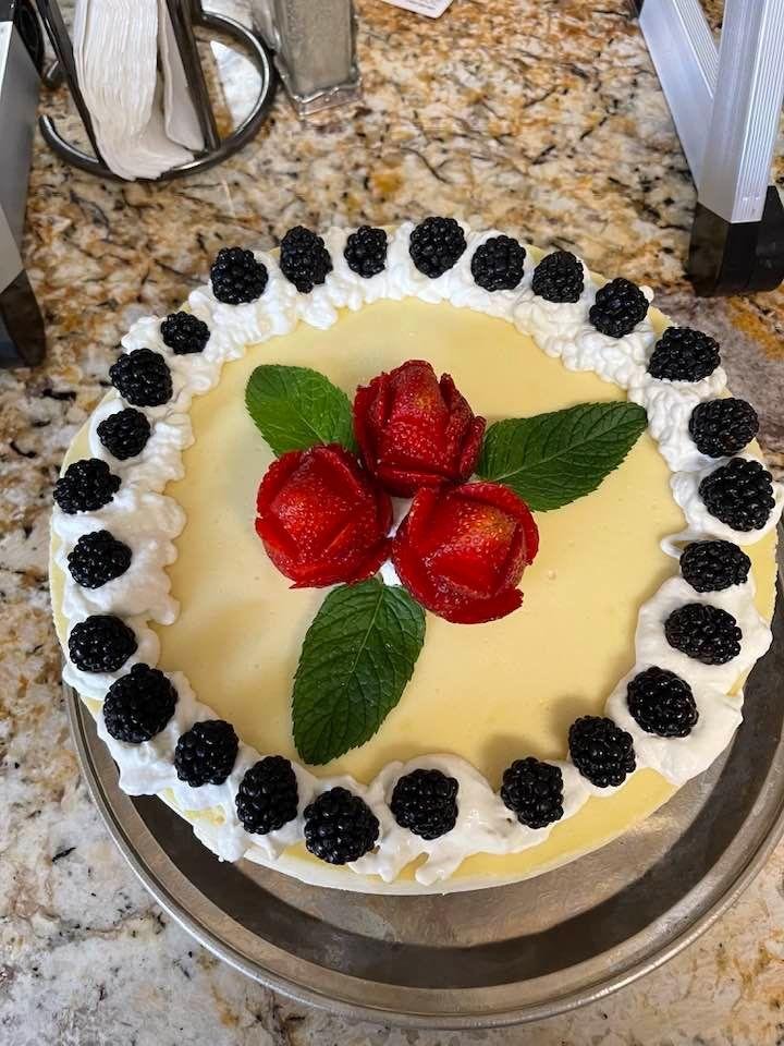 I made a New York, no crust bottom cheesecake for donation for the Moose Crab Feast
