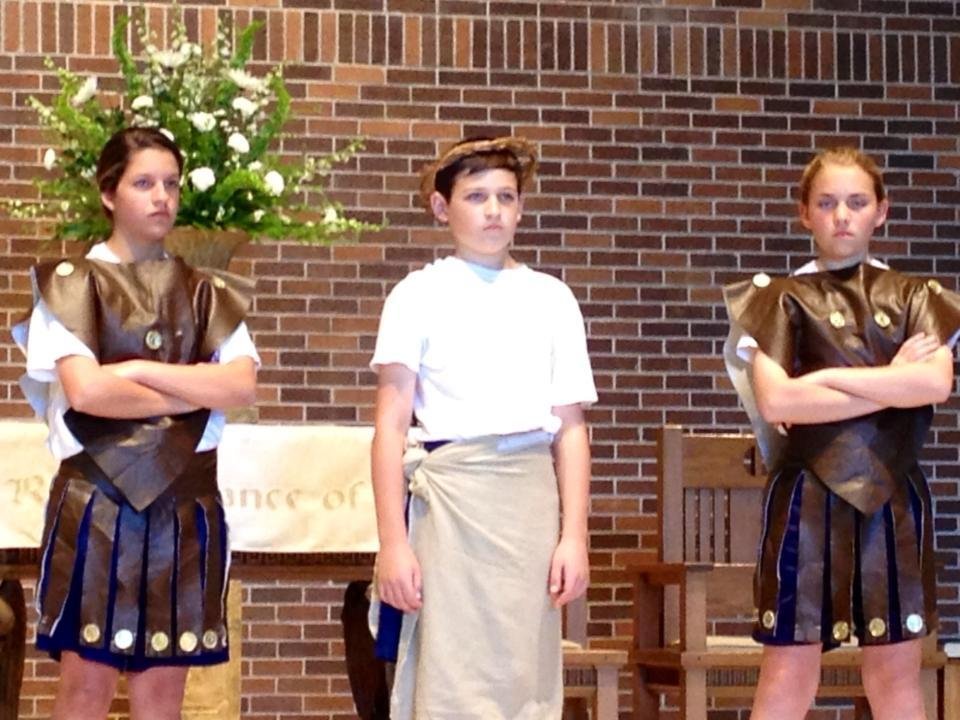 Brock in Passion play at school