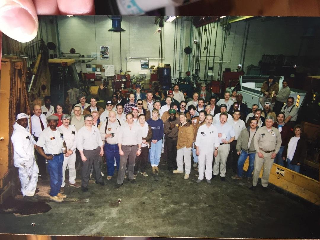 Ok all my fb friends from the Tech Center. I found this photo from many years ago. Bob LaCross (sp) took this for a co-worker who was on sick leave. I thought you all might enjoy seeing it. I am the one on the left in the b