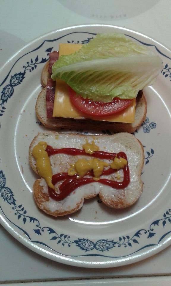 Who says you need a burger bun. Did it many times as a kid gtowing up.