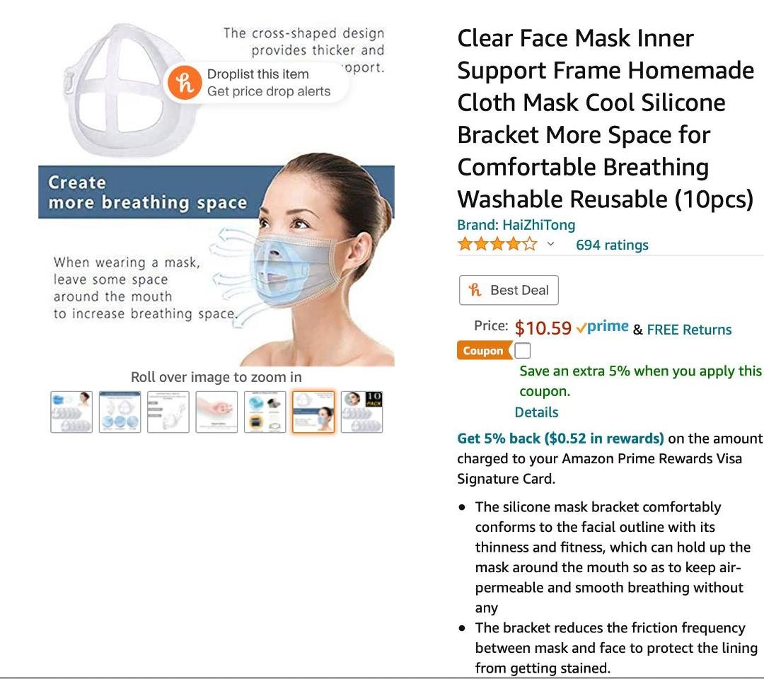 Here is something I have and use with my masks and wanted to share this with everyone!  Dumb huh?   Maybe not!  Anyway, They make it so much easier to breath with any face mask!   I love mine!  Available through Amazon!
