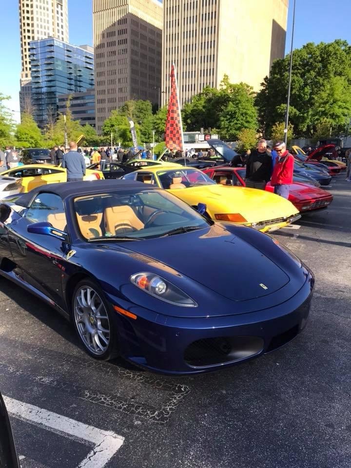 Note the yellow Ferrari 365 GTB "Daytona"... a really nice looking car in great shape. I think it is a 1972, but didn't get a chance to talk with the owner.