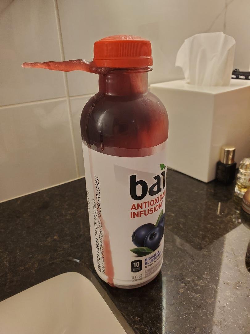 The hotel fridge froze my Bai water!