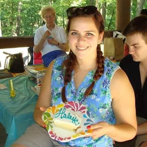 My granddaughter Haley, celebrating her birthday at Norris Dam!