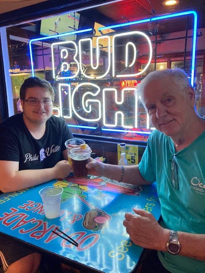 And Grandpop and grandson , first time to toast