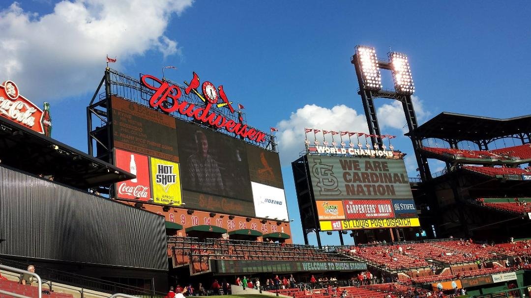 Getting ready to watch the ST.  Louis Cardinals and Pittsburgh Pirates game.
We are 4th row back in centerfield.
