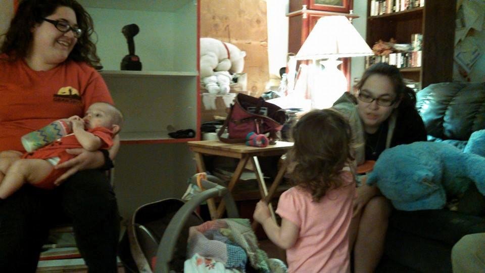 When Kay and kel came to visit with the babies