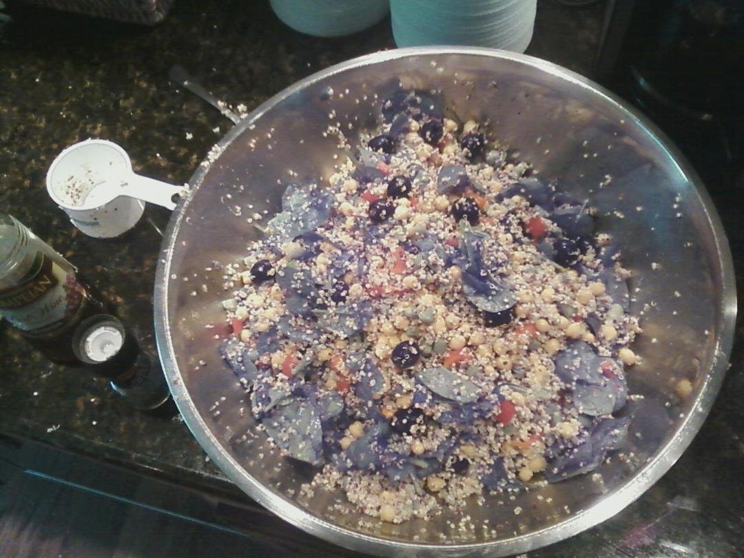 Here is a better pic, I added chick peas and black olives