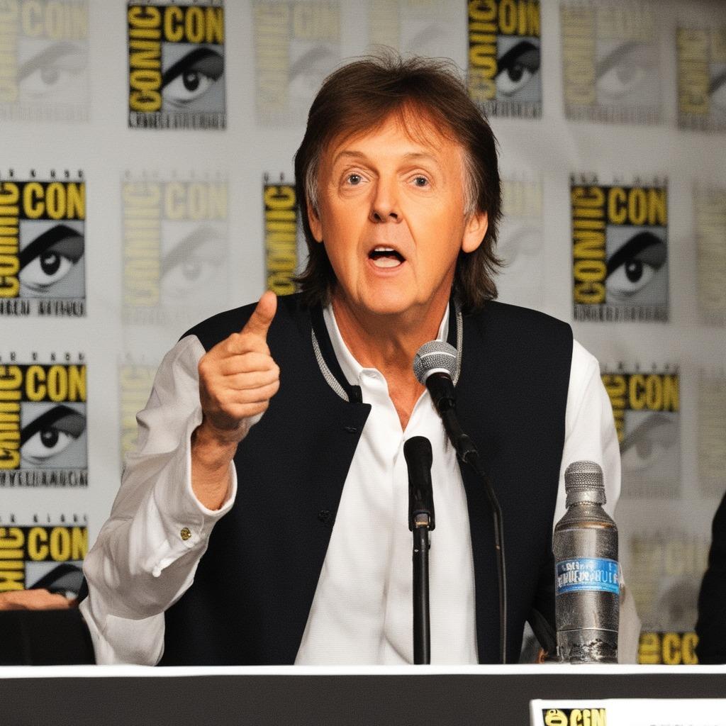 I love the fact his water bottle doubles as a mic at the CONIC-CON!!!
