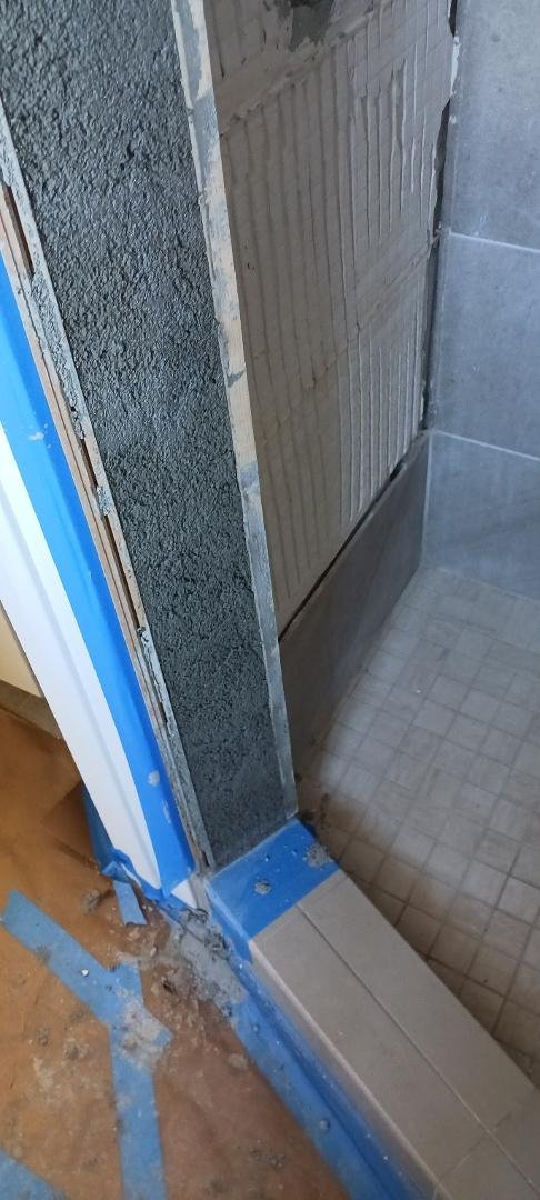 Repairs that Christi Galla had to do. The repairs to the Master Bathroom that needed to be done to install a glass door in the shower