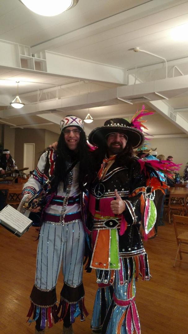 Tyler and Captain Bill ready for the mummers parade