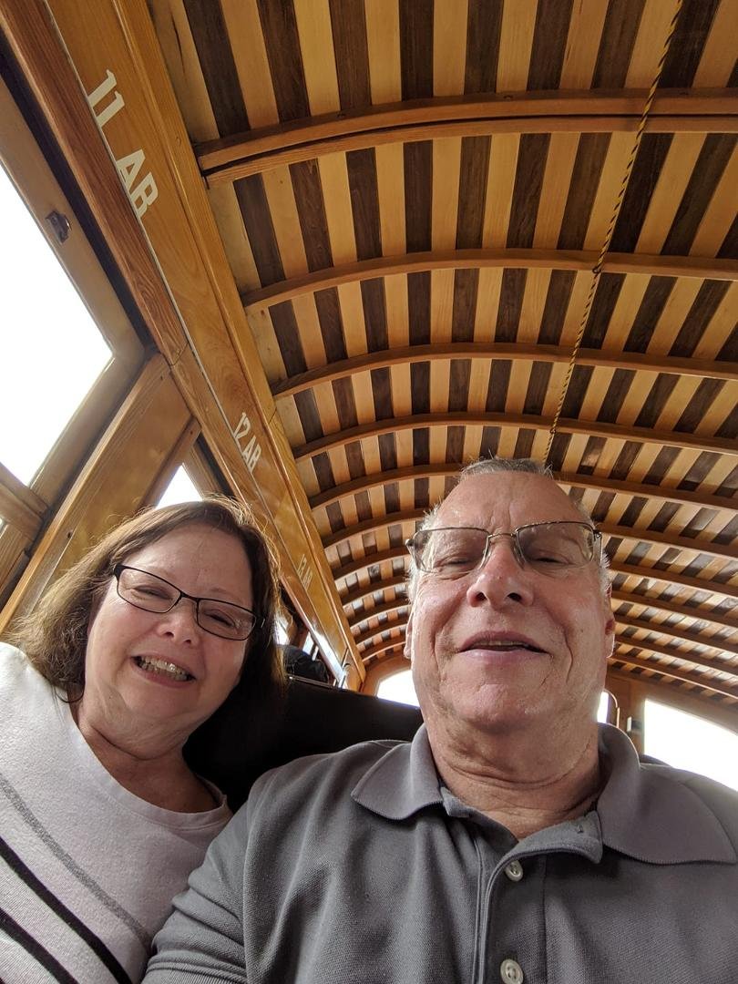 On the cog railroad. Beautiful day!