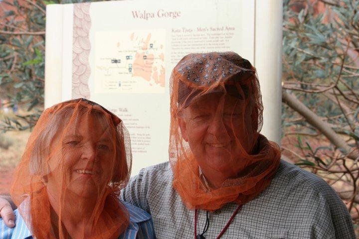 Near Ayers Rock (the Outback's Red Center) where the bush flies are fierce.