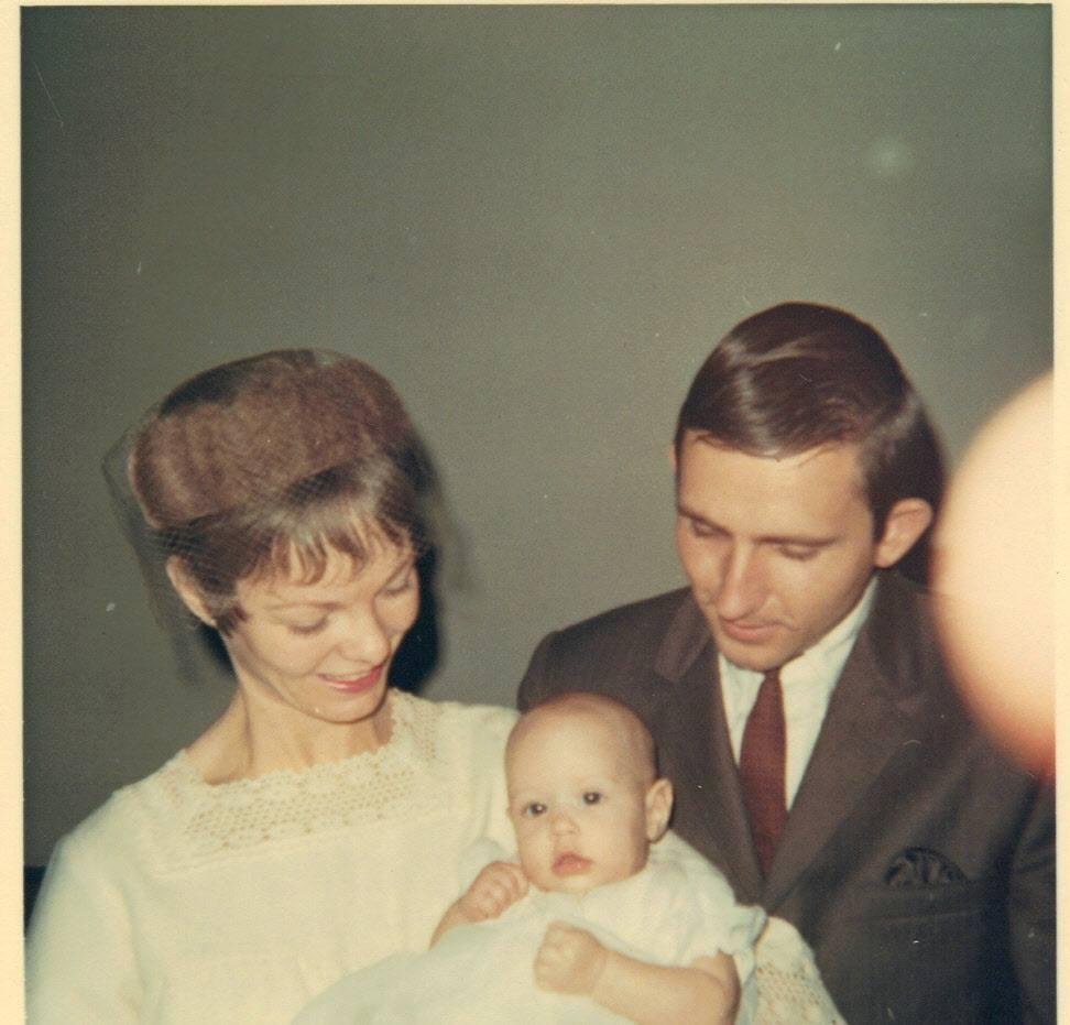 Ray and Pee Wee Clarke, Godparents of our daughter, Melanie Gayle Marshall at her Christening.