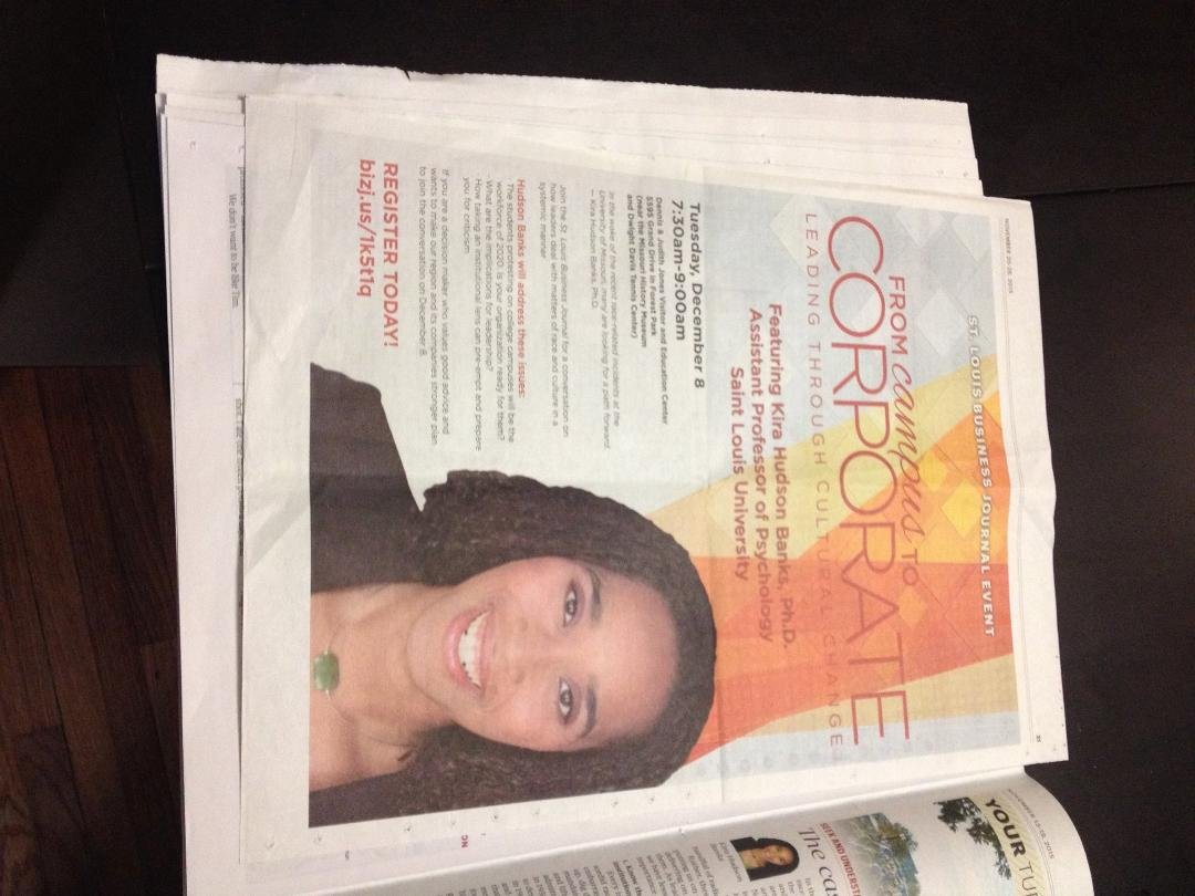 Large page advertising for my daughter's early AM talk.