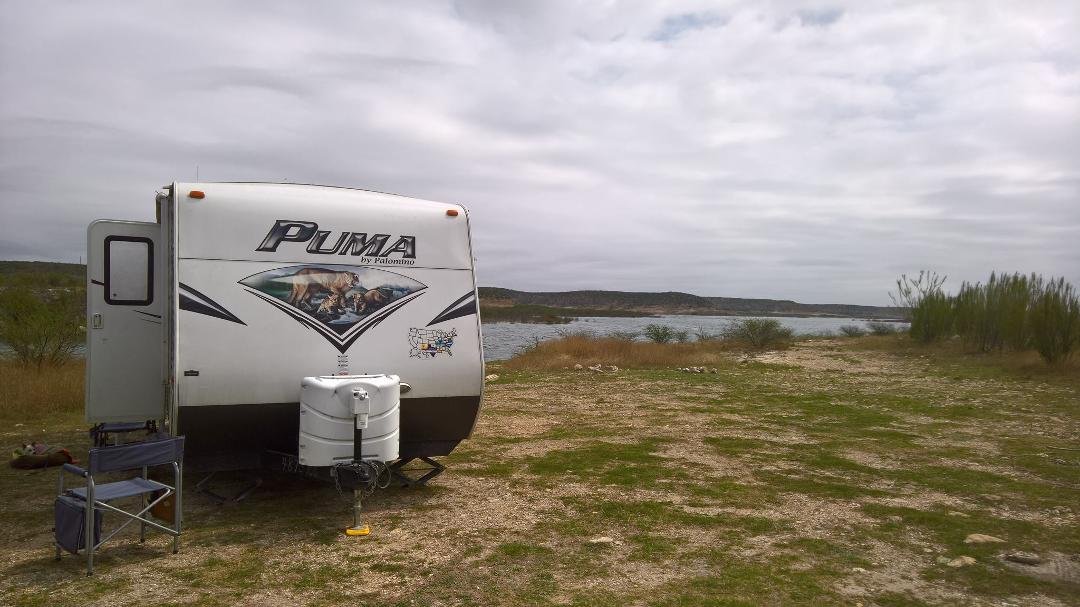 The LEM has landed at Amistad spur 406 campground. Kind of out of the way spot.