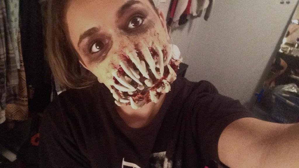 More of my very talented daughter's self-applied makeup work.