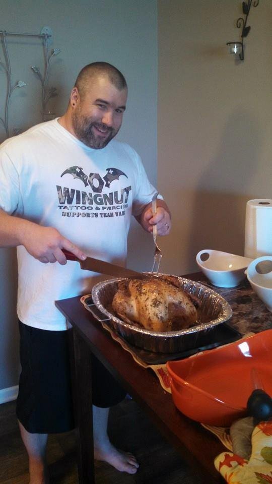 Keith's first Thanksgiving turkey.