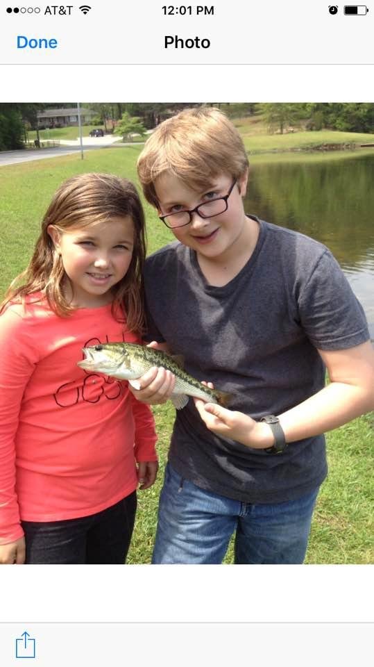 Joshua and Claire caught a fish in the lake across the street from their house in a lake granny grace said no fish just turtles
Haha