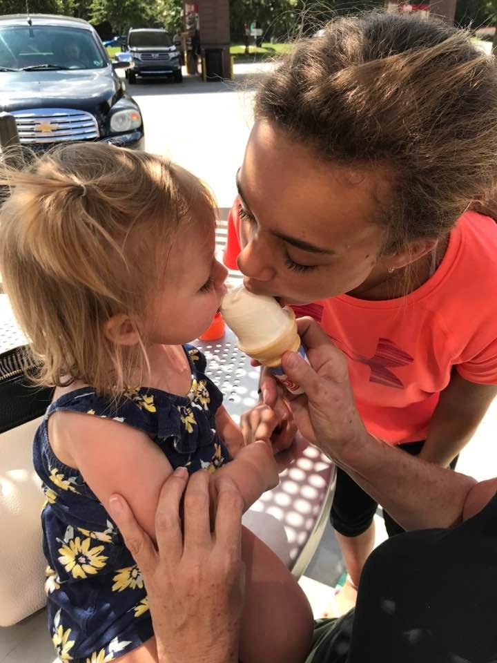Sharing an ice cream after Brendan's soccer game. My girls ❤️