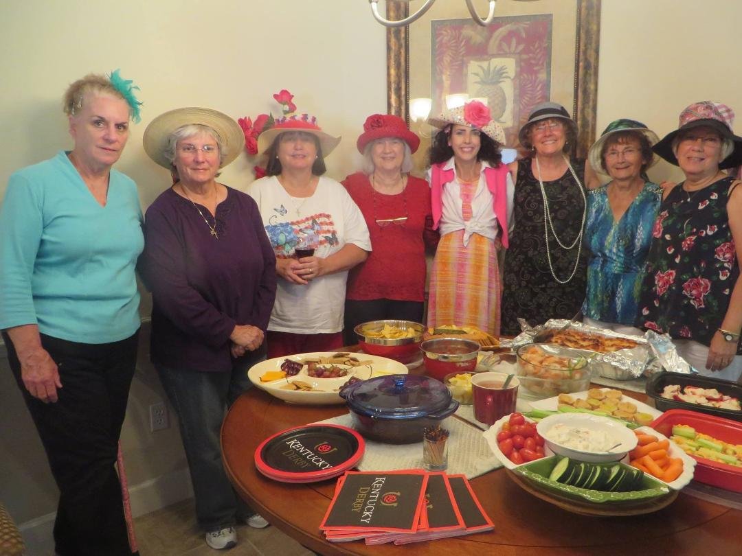 Derby Dames donning their hats on Derby Day. Thanks Carol and Rob for another great party!