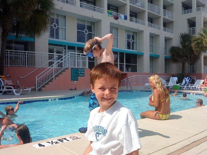 8 yr old Devin, can't wait to get in the pool