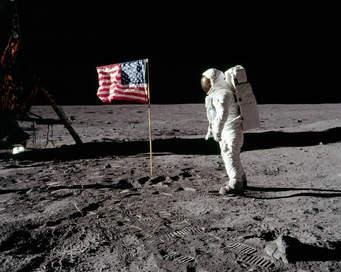 Apollo 11 American Flag with Buzz Aldrin