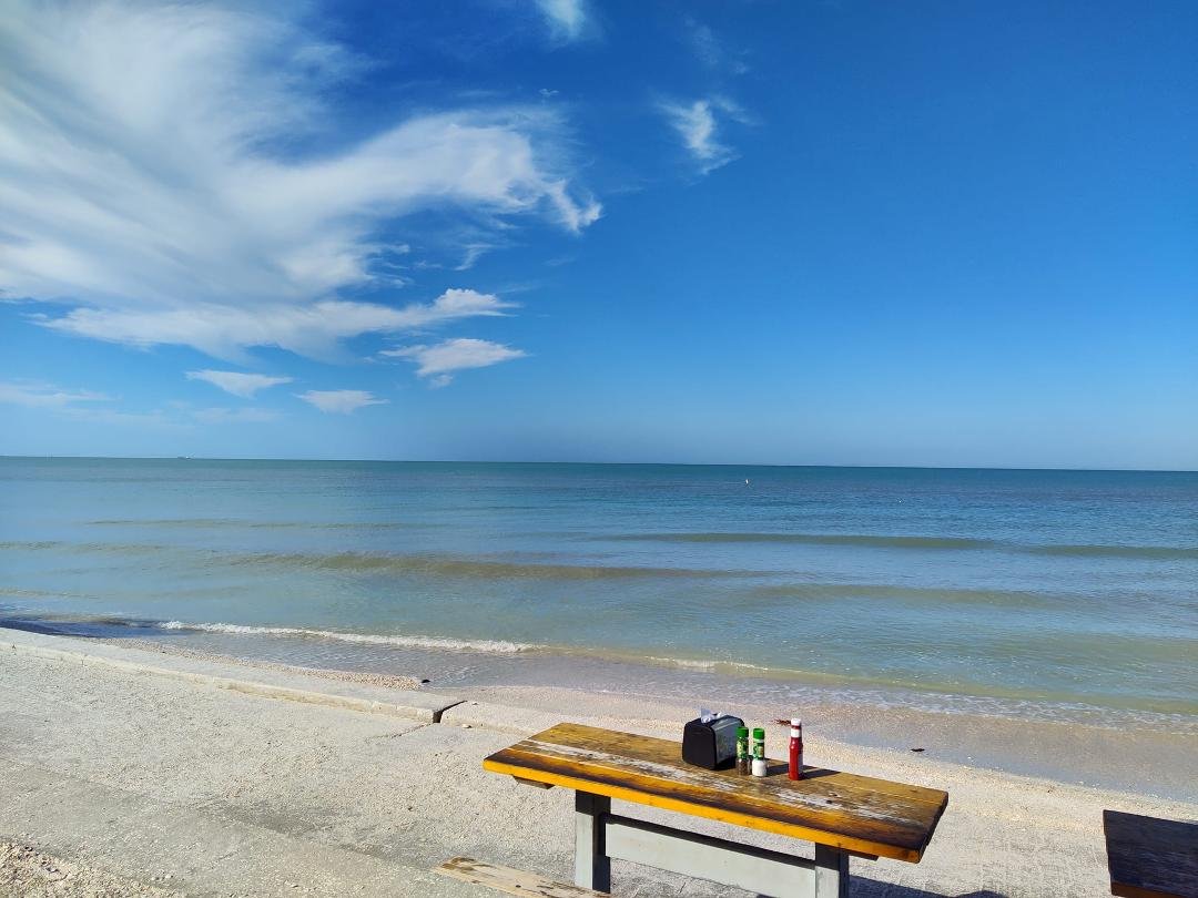 Breakfast view. Passagrille Beach