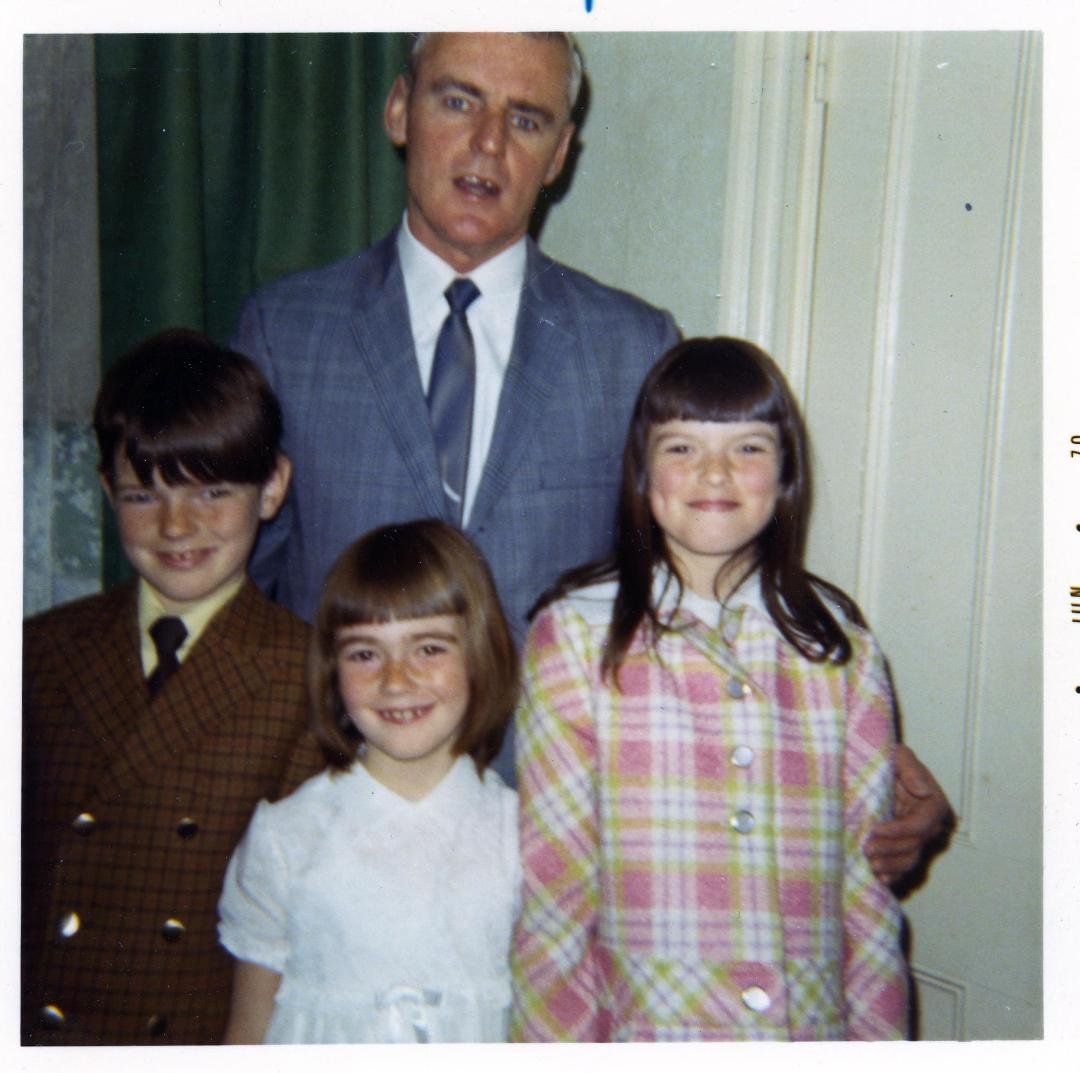 Throwback Thursday. Easter 1970 with my Dad and sisters Bette and Jean. Gotta love the double-breasted suit.