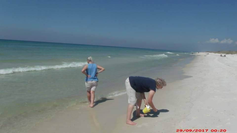 Rhonda and Peggy at the gulf for her birthday