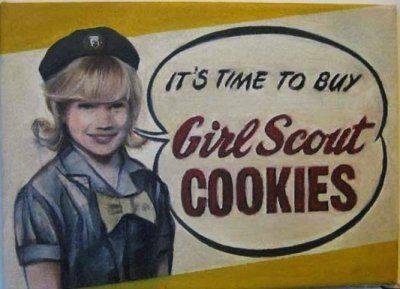IT'S THAT TIME AGAIN! Our Girl Scout Brownie Troop is selling cookies again! Make sure you get your order in before January 29th!!! $4 per box and there's an option to order cookies for our troops over seas! Remember we onl