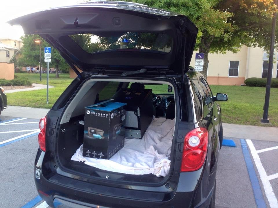 Moving Kelly home for the summer. One year down, 3 more to go!