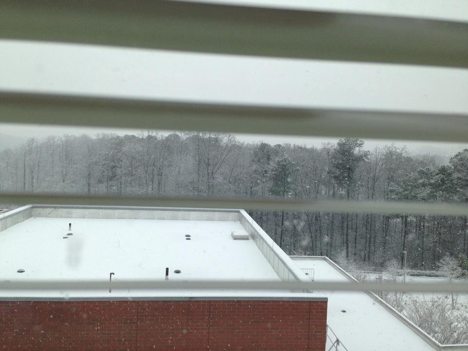 Tim's view from his room. Hope to get out today!