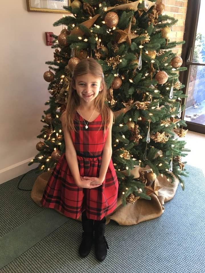 Sweet Collins after church on Christmas Day