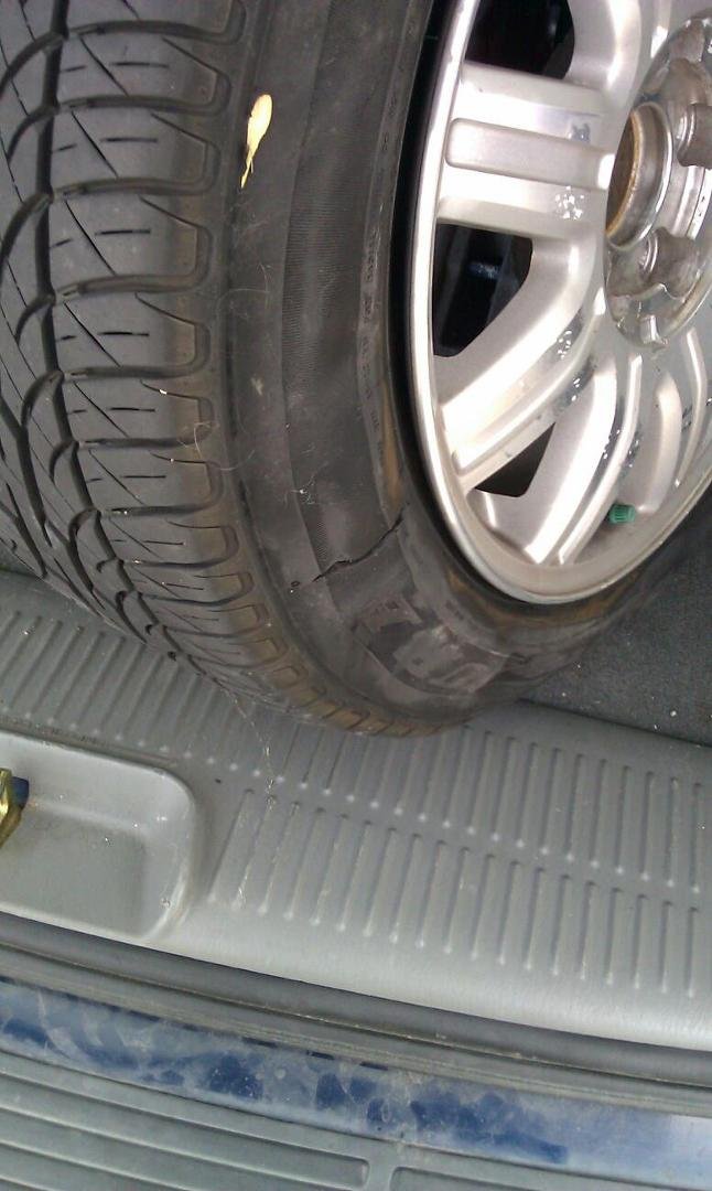 Melted tire