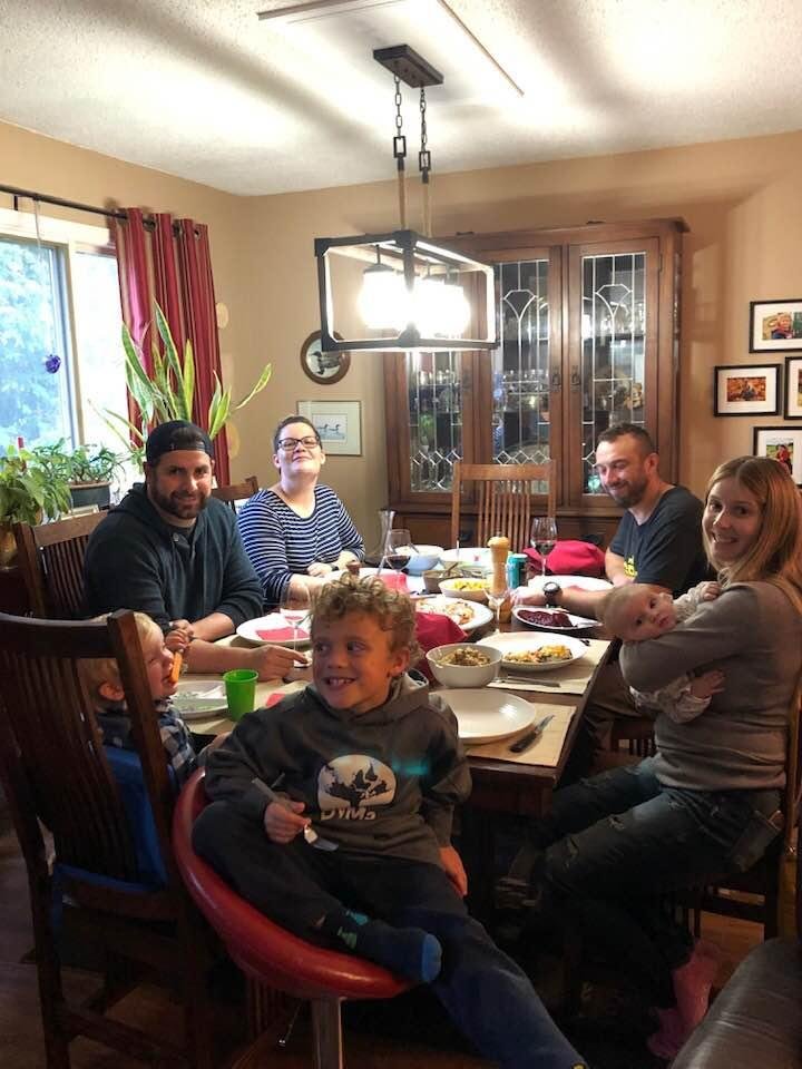 Almost everybody is ready for dinner.