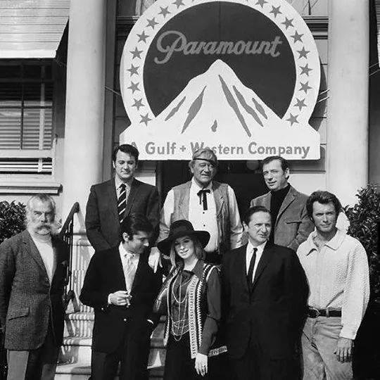 A great pic of mega stars together, some dressed in character. It was unusual to see John Wayne (Rooster Cogbern) with the eye patch not covering his eye.