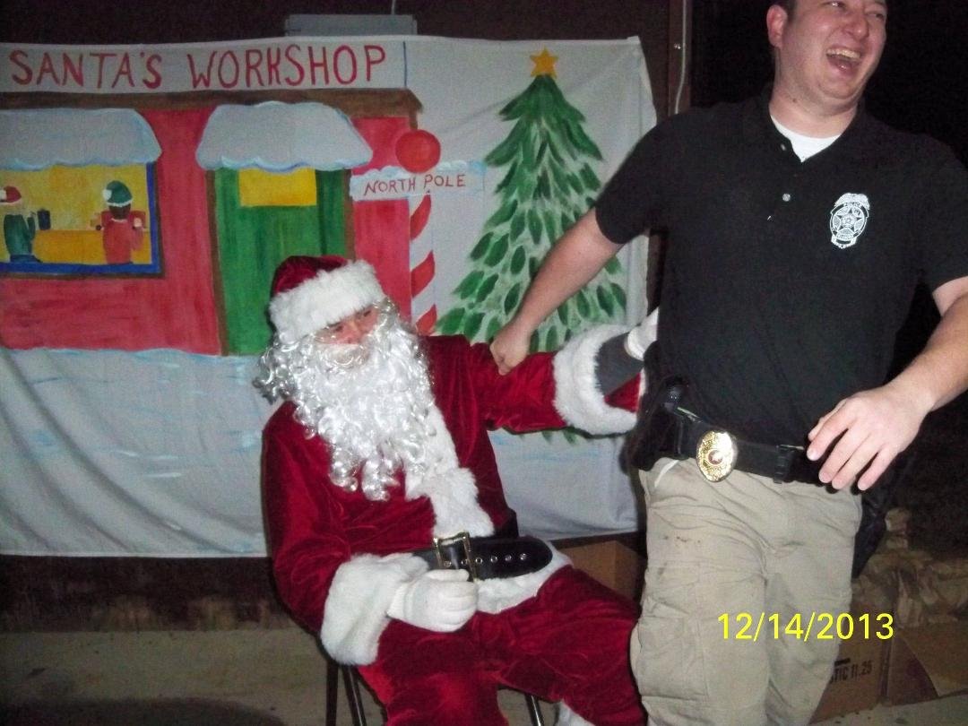 "Hey! Get back here you Wascal! Sit on Santa's knee and be a good boy."