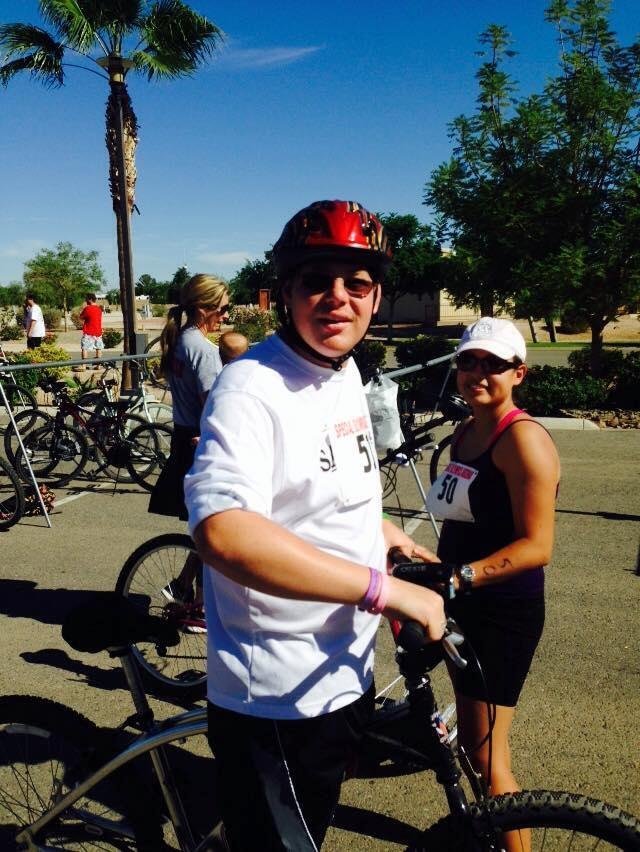John Fisher getting ready to take off on the triathlon 😄