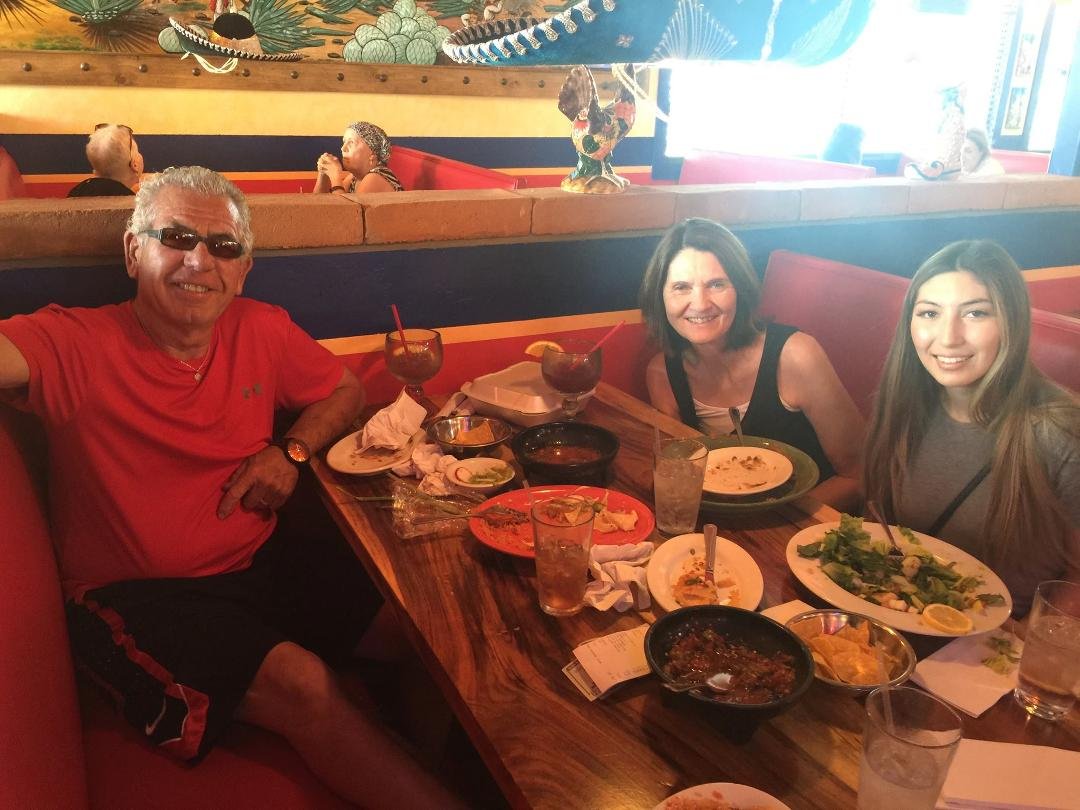 Anniversary lunch with our granddaughter!